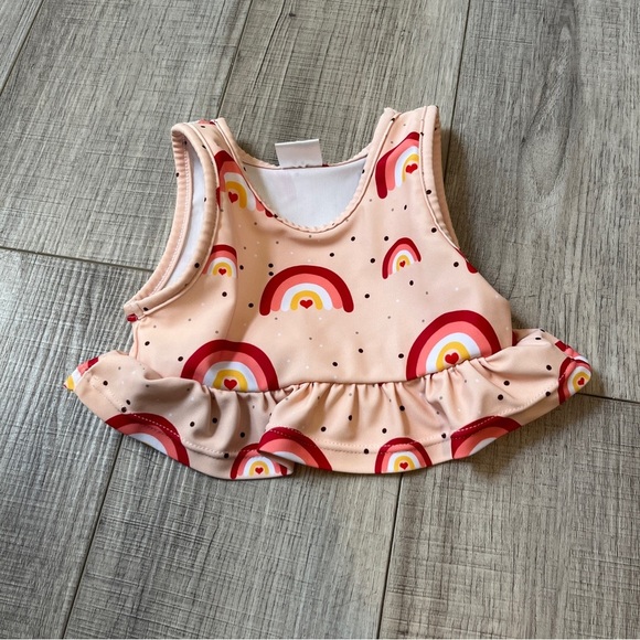 Younger Tree Toddler Baby Girls 2PCS Swimsuit - Summer Sleeveless Rainbow 6-12M - Picture 5 of 10